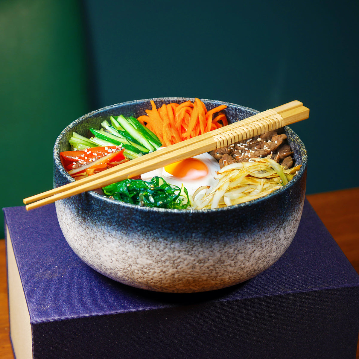 Grand bol à ramen artisanal "Glacier"