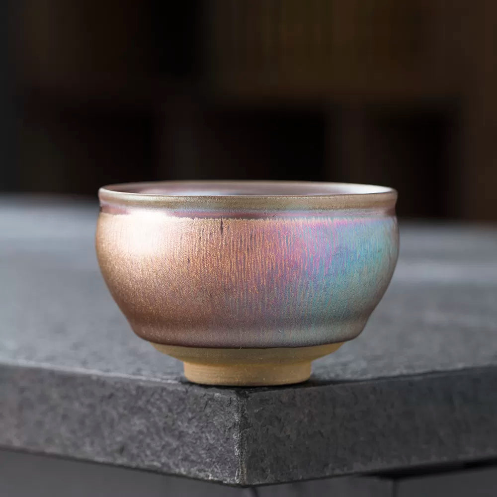 Tenmoku Teacup "Rainbow" 