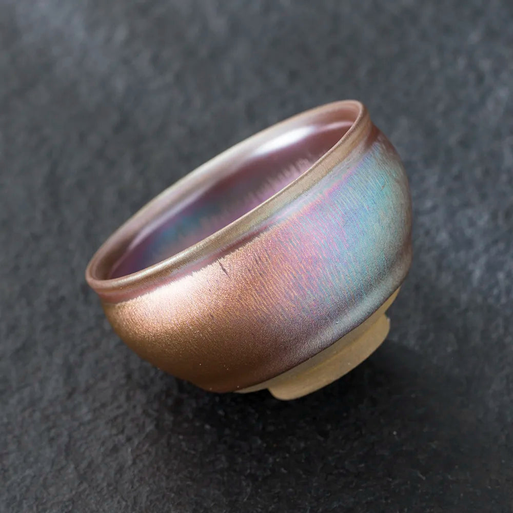 Tenmoku Teacup "Rainbow" 