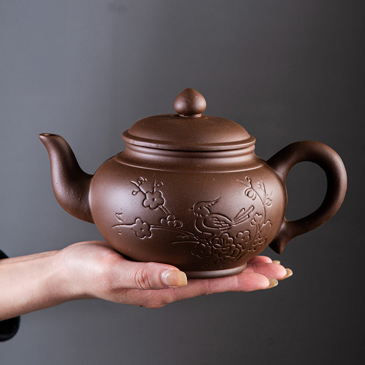Théière en terre de Yixing "Pie et prunier" 75cl