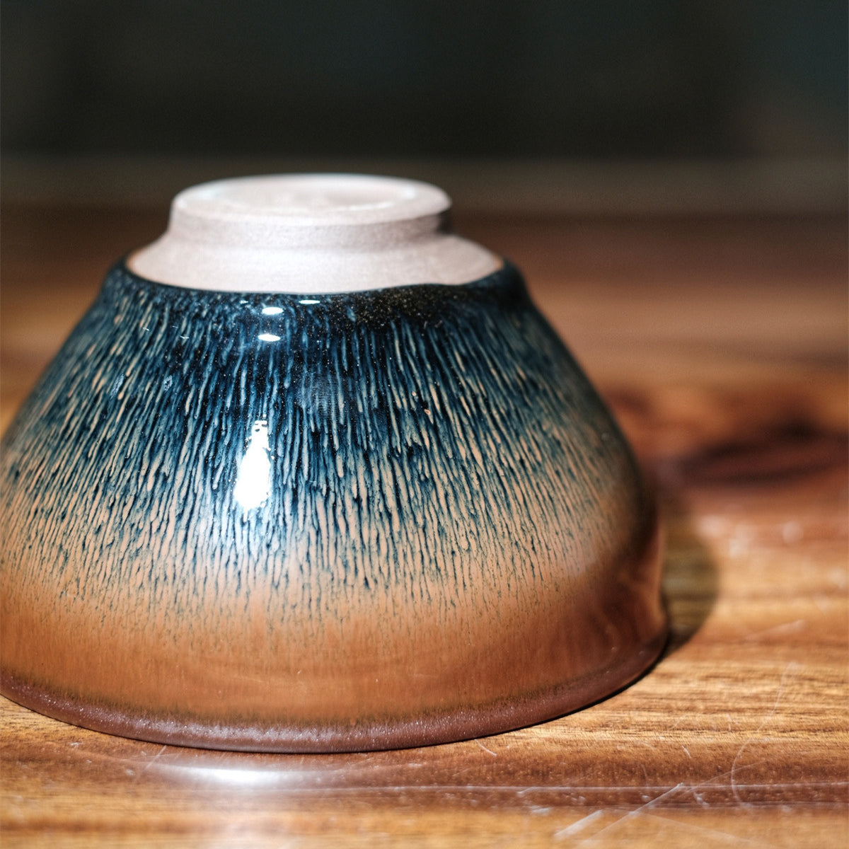 Bol à matcha artisanal Tenmoku "Poil de lièvre"