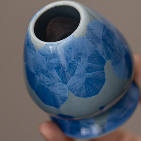 Bol à matcha et repose-fouet artisanal “Fleur Cristal” Bleu