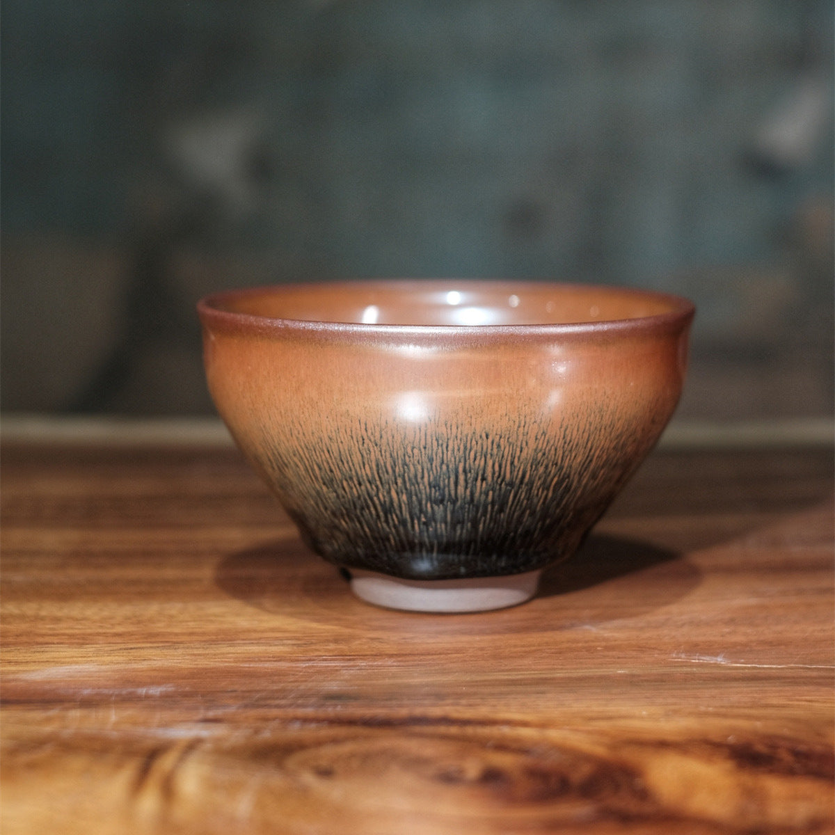 Bol à matcha artisanal Tenmoku "Poil de lièvre"