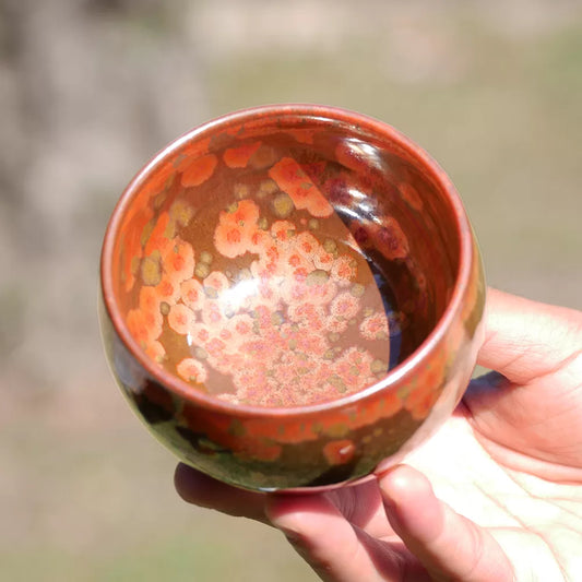 Tenmoku Teacup "Fire" 