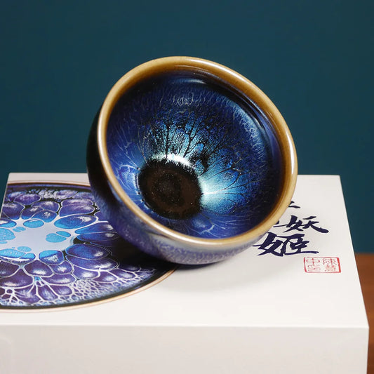 Exceptional Tenmoku cup "Blue Spirit" 