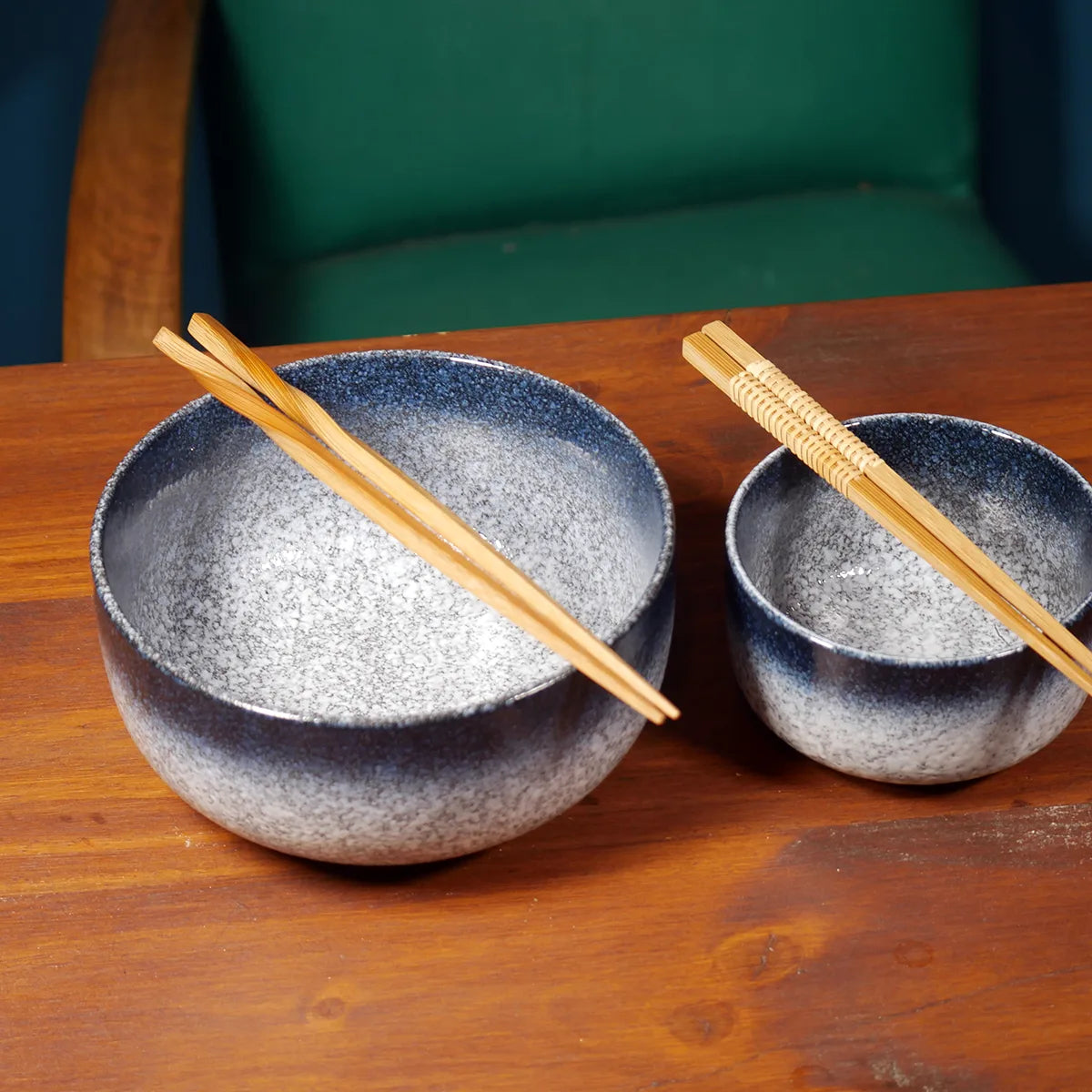 Grand bol à ramen artisanal "Glacier"