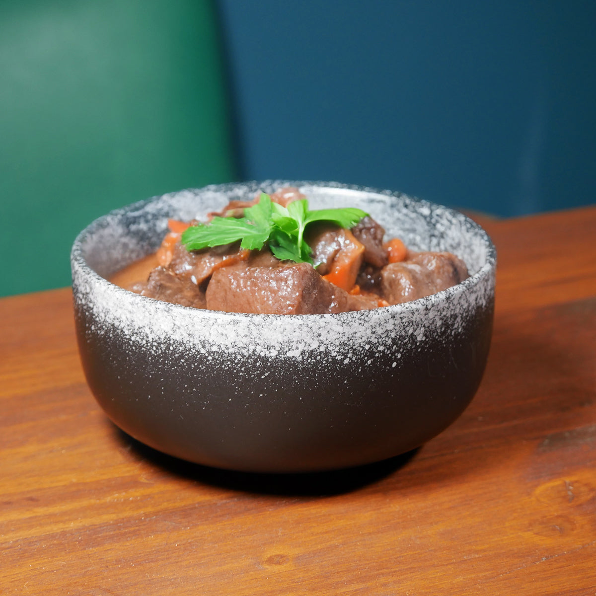 Grand bol à ramen artisanal "Enneigé"