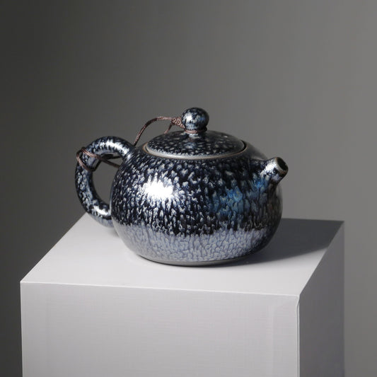 Théière artisanale Tenmoku "floral"